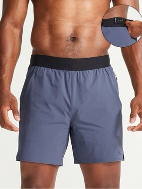 Men's Athletic Shorts in Storm Blue with Black Waistband